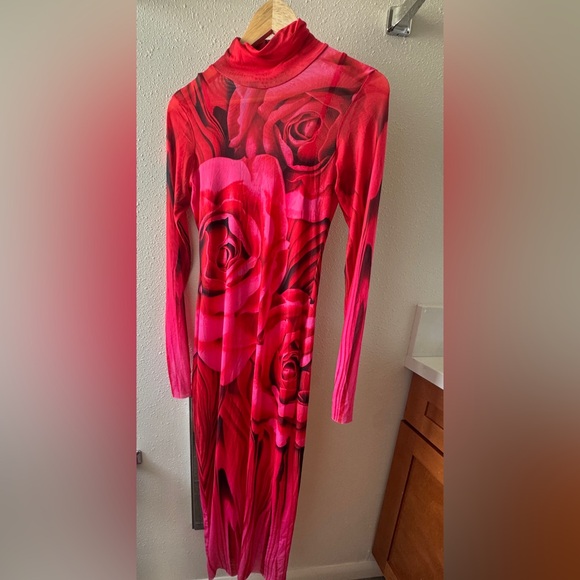 AFRM Organic Rose Long Sleeve Bodycon Dress - Picture 2 of 6
